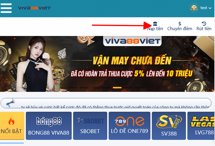 Nạp tiền viva88viet